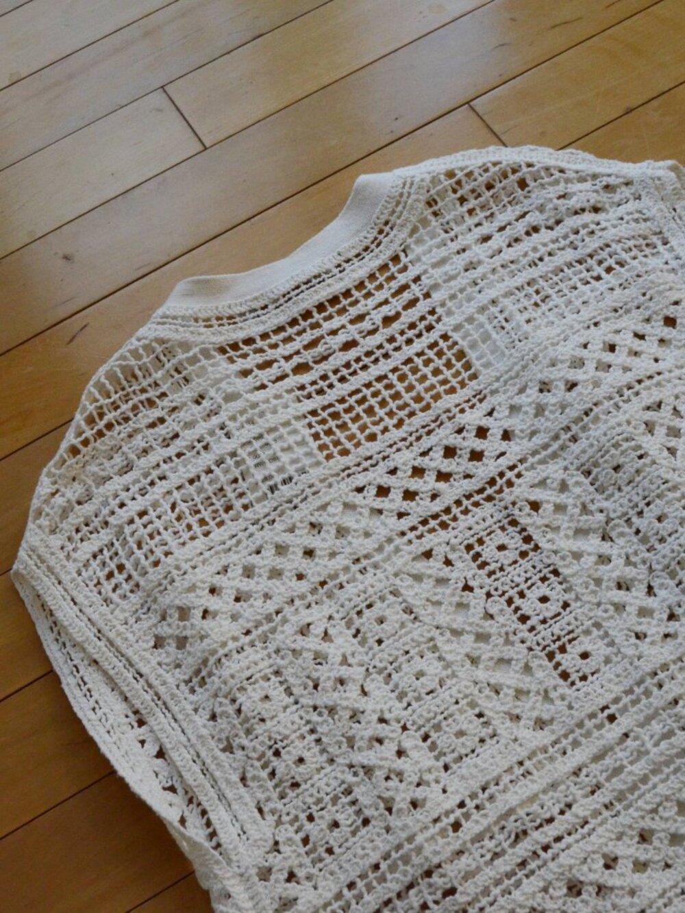 Anthropologie Knitted & Knotted Belted Crochet Cardigan Ivory Boho Size L NWT - Picture 11 of 12